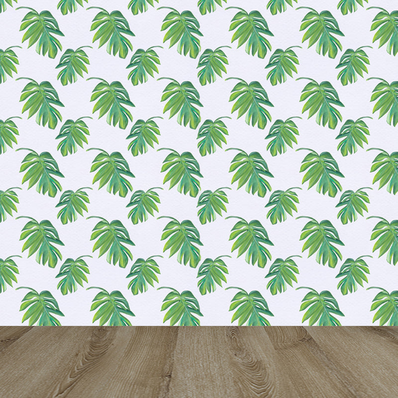 Vivolux | Tropische Bladeren Patroon Muurverf Non-woven Textuur Vlekbestendig Zachte Kleur Wandkunst voor Slaapkamer