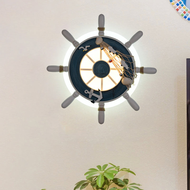 Vivolux | Rudder nachttafel wandlamp acryl LED creatieve wand sconces verlichting in lichtblauw/wit