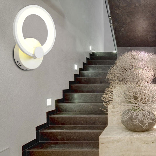 Vivolux | Nordic Style Witte Wandlamp met Ring Acryl LED Wandlamp voor Badkamer Gang