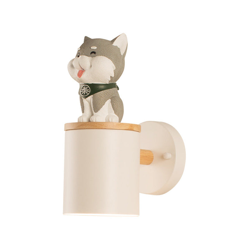 Vivolux | Zylinder Studium Zimmer Wandleuchte mit Doggy Deco Harz 1 Kopf Tier Wandleuchte