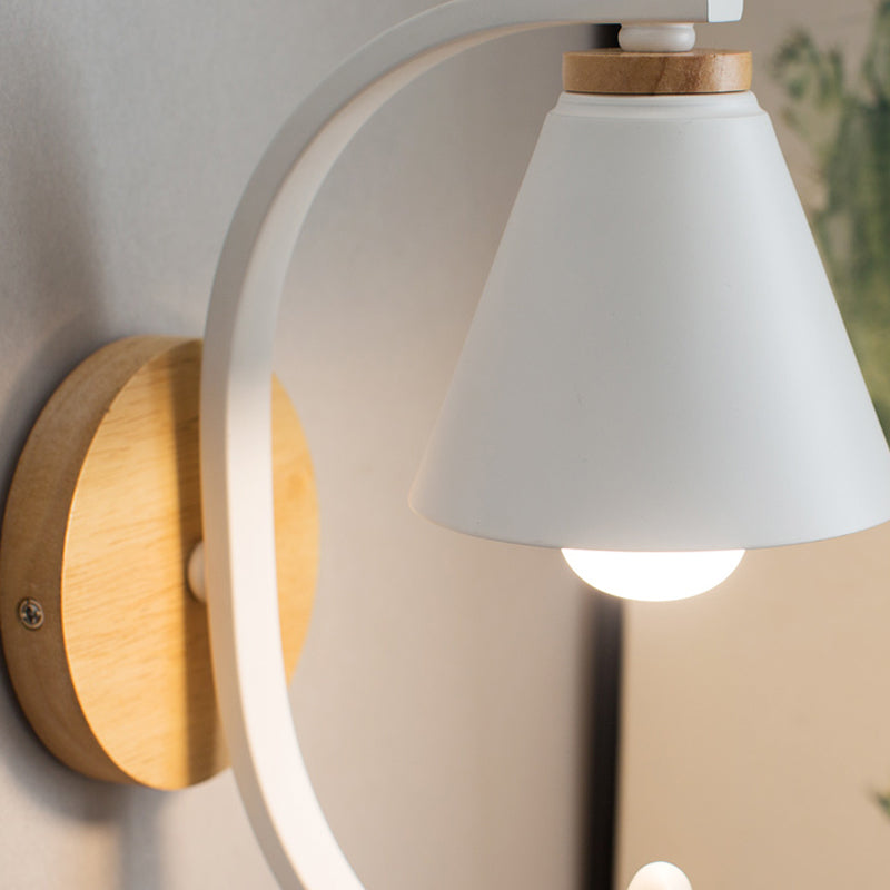Vivolux | Nordic Style Kegelförmige Wandlampe mit Vogel 1 Kopf Metall Wandleuchte für Schlafzimmer Flur