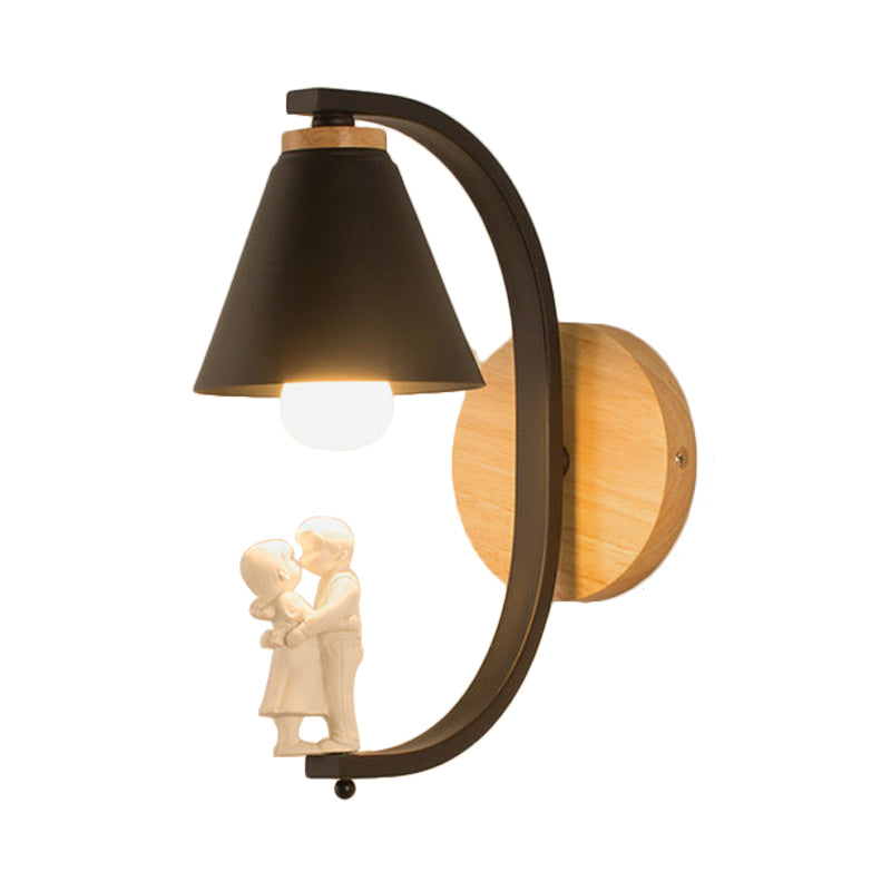 Vivolux | Romantische kegelförmige Wandleuchte mit Koppel Metall 1 Lampe Wandlicht für Studierzimmer