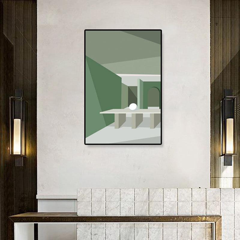 Vivolux | Nordische Architektur Geometrische Leinwand Pastellfarbig Texturiertes Wandkunst Druck für Zuhause