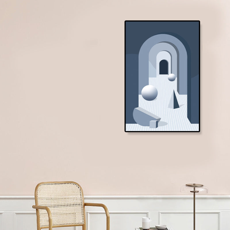 Vivolux | Nordische Architektur Geometrische Leinwand Pastellfarbig Texturiertes Wandkunst Druck für Zuhause