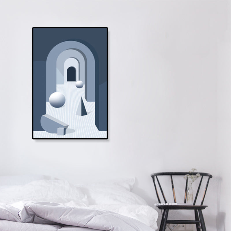 Vivolux | Nordische Architektur Geometrische Leinwand Pastellfarbig Texturiertes Wandkunst Druck für Zuhause