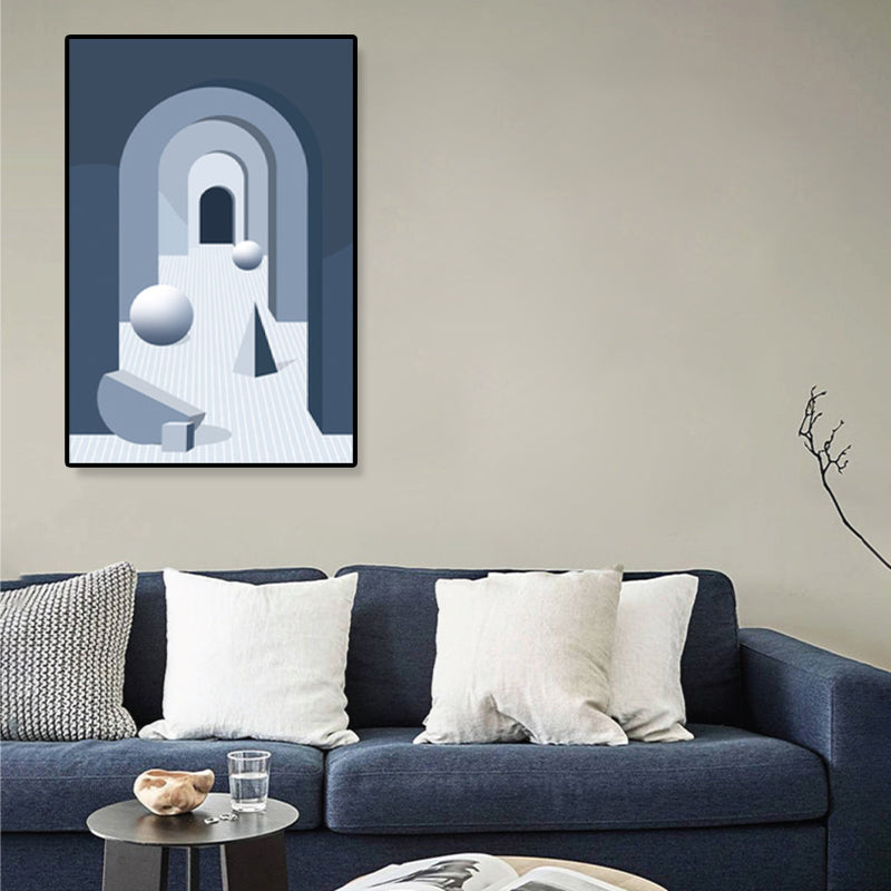 Vivolux | Nordische Architektur Geometrische Leinwand Pastellfarbig Texturiertes Wandkunst Druck für Zuhause