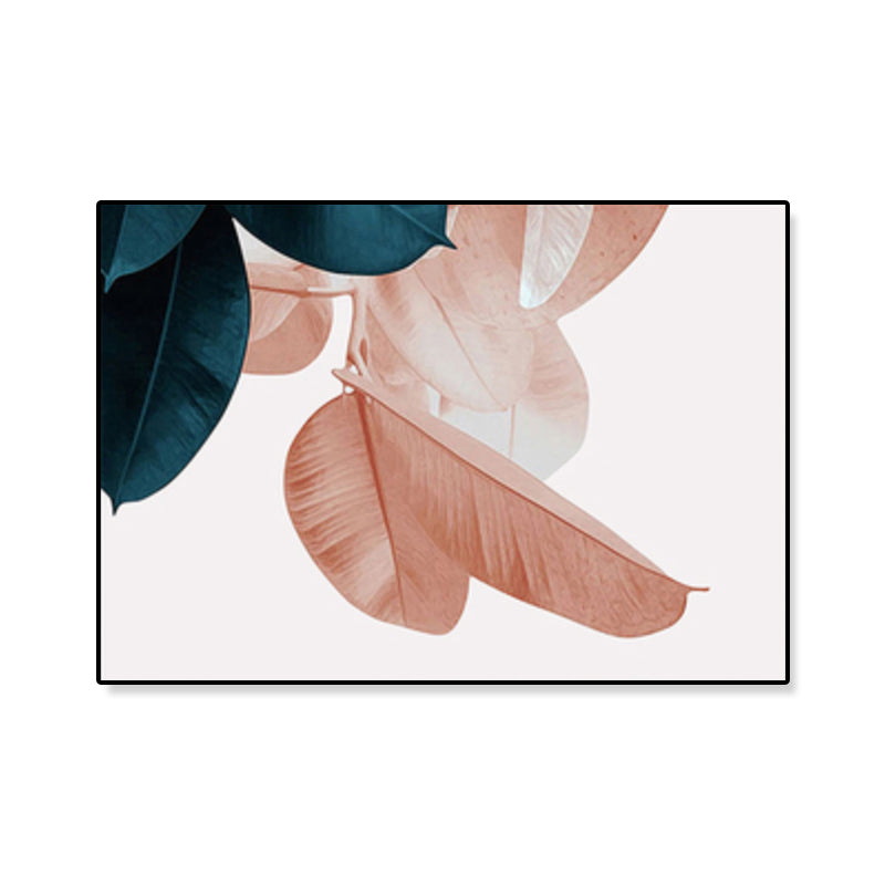 Vivolux | Nordic Illustration Blatt Wandkunst Mädchen Schlafzimmer Leinwand in Pink, Mehrere Größen Verfügbar