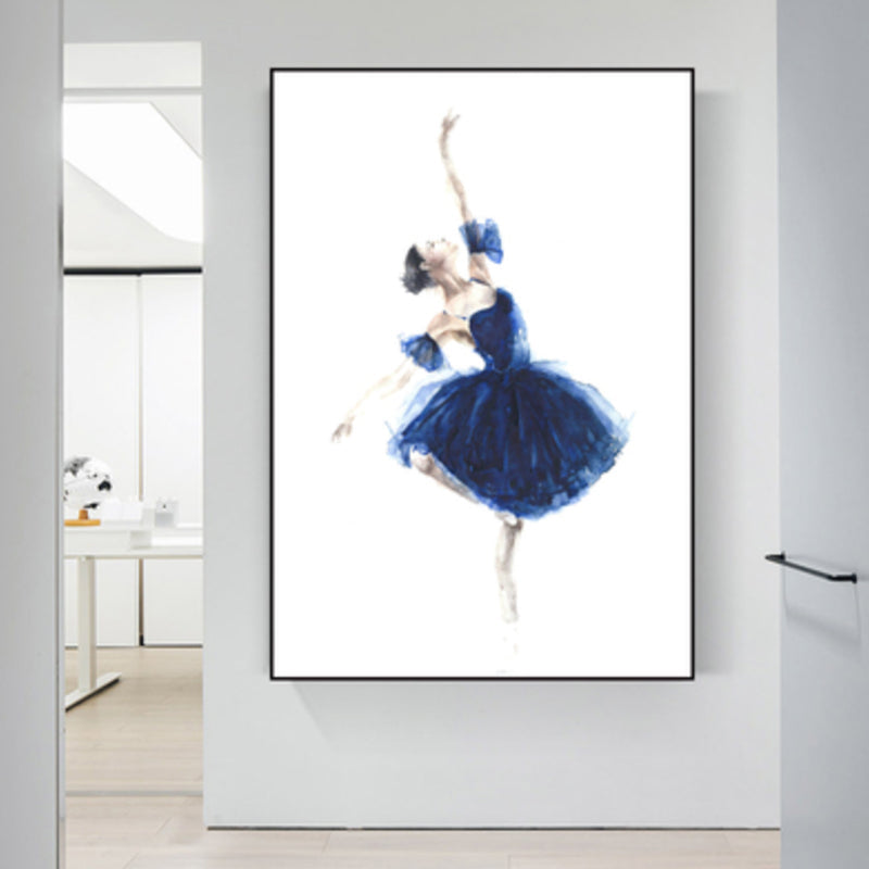 Vivolux | Pastellzeichnung Ballettmädchen Leinwand Tanz Nordische Texturierte Wandkunst Druck für Schlafzimmer