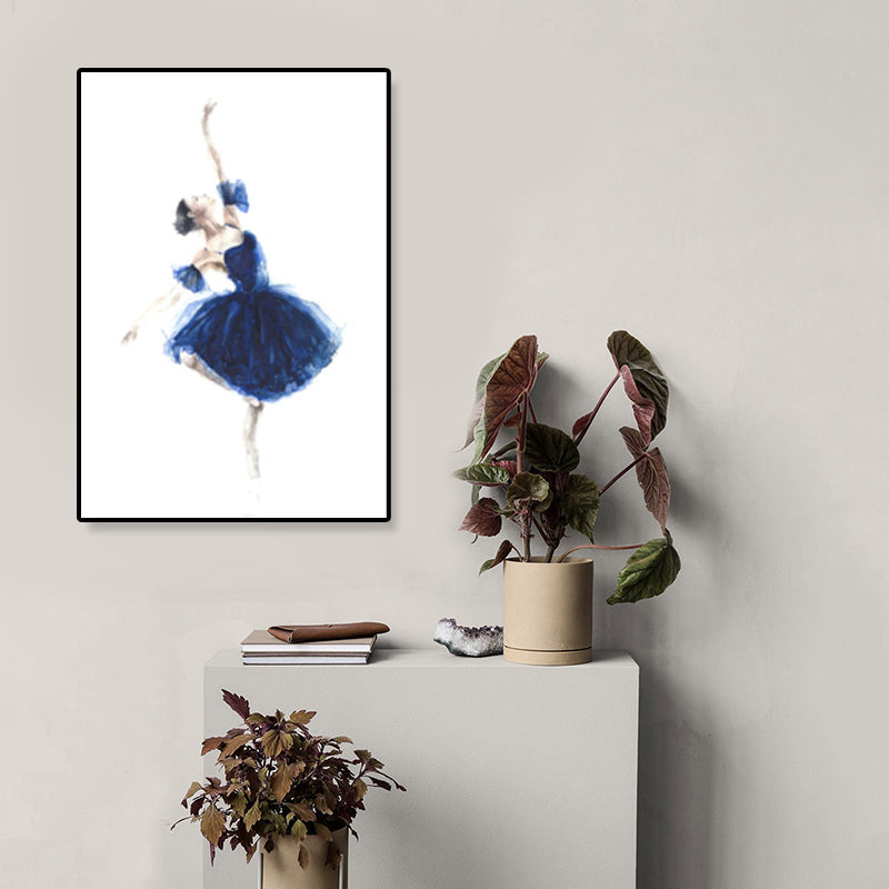 Vivolux | Pastellzeichnung Ballettmädchen Leinwand Tanz Nordische Texturierte Wandkunst Druck für Schlafzimmer