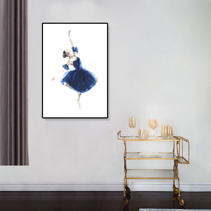 Vivolux | Pastellzeichnung Ballettmädchen Leinwand Tanz Nordische Texturierte Wandkunst Druck für Schlafzimmer