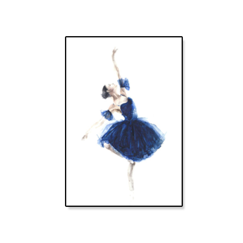 Vivolux | Pastellzeichnung Ballettmädchen Leinwand Tanz Nordische Texturierte Wandkunst Druck für Schlafzimmer