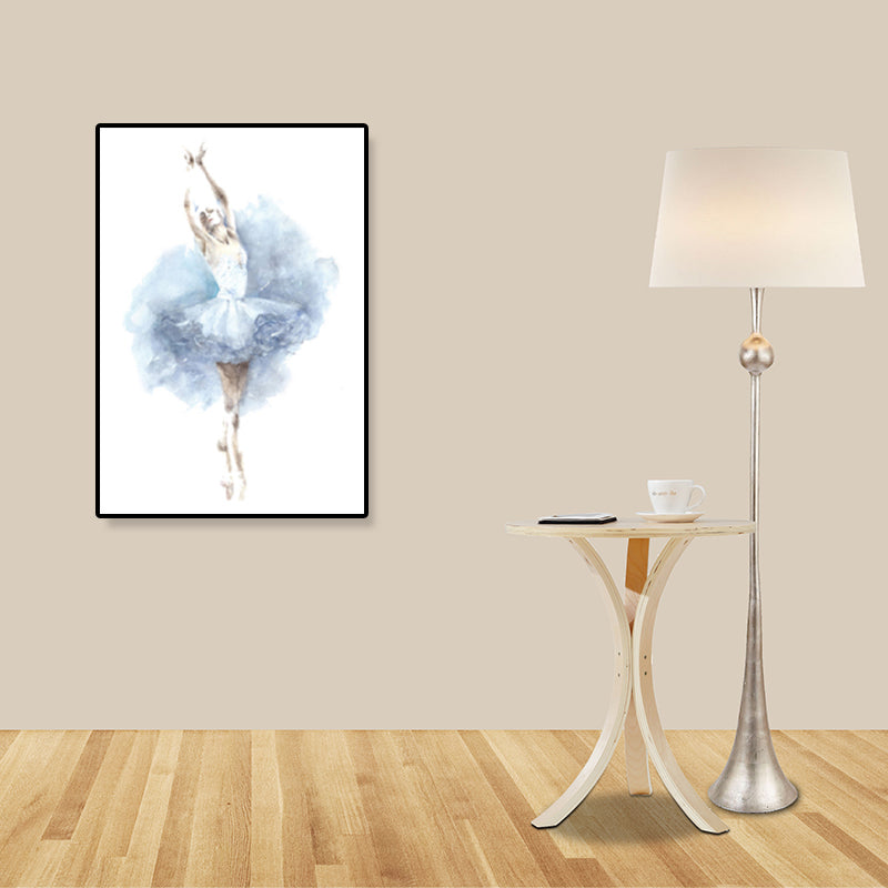 Vivolux | Pastellzeichnung Ballettmädchen Leinwand Tanz Nordische Texturierte Wandkunst Druck für Schlafzimmer