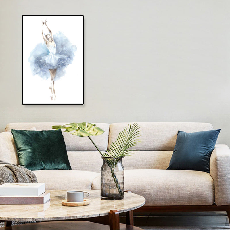 Vivolux | Pastellzeichnung Ballettmädchen Leinwand Tanz Nordische Texturierte Wandkunst Druck für Schlafzimmer