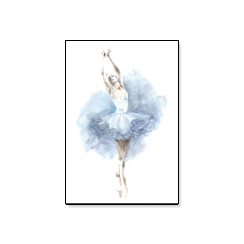 Vivolux | Pastellzeichnung Ballettmädchen Leinwand Tanz Nordische Texturierte Wandkunst Druck für Schlafzimmer