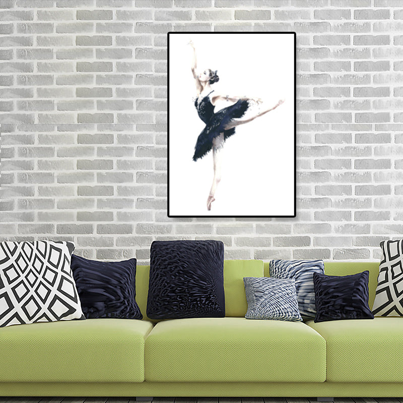 Vivolux | Pastellzeichnung Ballettmädchen Leinwand Tanz Nordische Texturierte Wandkunst Druck für Schlafzimmer