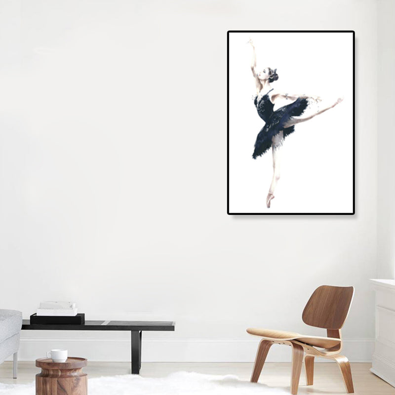 Vivolux | Pastellzeichnung Ballettmädchen Leinwand Tanz Nordische Texturierte Wandkunst Druck für Schlafzimmer