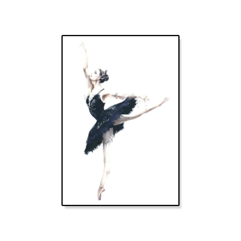 Vivolux | Pastellzeichnung Ballettmädchen Leinwand Tanz Nordische Texturierte Wandkunst Druck für Schlafzimmer