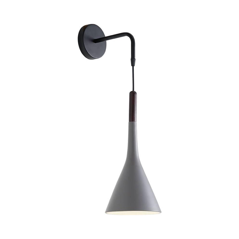 Vivolux | Trichter/Klok/Hirsch Wandleuchte Nordic Eisen Einfach Grau Wandmontierte Beleuchtungseinrichtung in Warm/Weiß Licht für Schlafzimmer