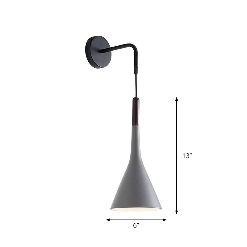 Vivolux | Trichter/Klok/Hirsch Wandleuchte Nordic Eisen Einfach Grau Wandmontierte Beleuchtungseinrichtung in Warm/Weiß Licht für Schlafzimmer