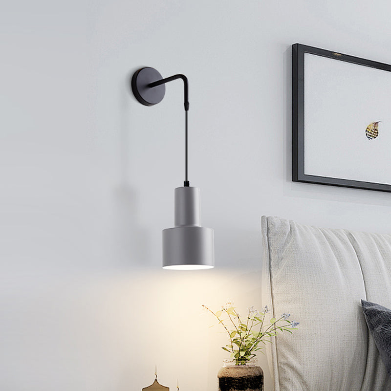 Vivolux | Trichter/Klok/Hirsch Wandleuchte Nordic Eisen Einfach Grau Wandmontierte Beleuchtungseinrichtung in Warm/Weiß Licht für Schlafzimmer