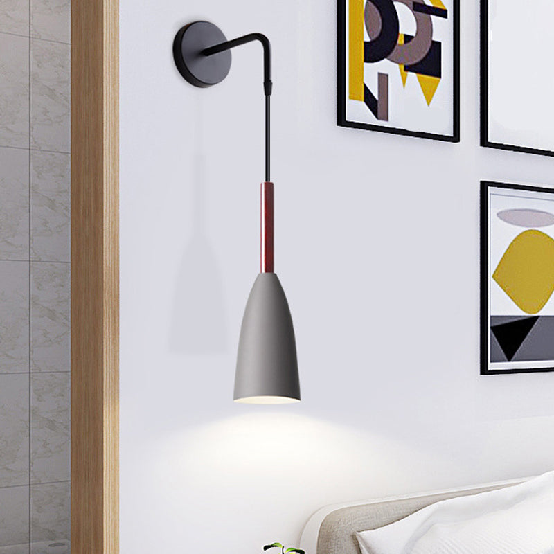 Vivolux | Trichter/Klok/Hirsch Wandleuchte Nordic Eisen Einfach Grau Wandmontierte Beleuchtungseinrichtung in Warm/Weiß Licht für Schlafzimmer