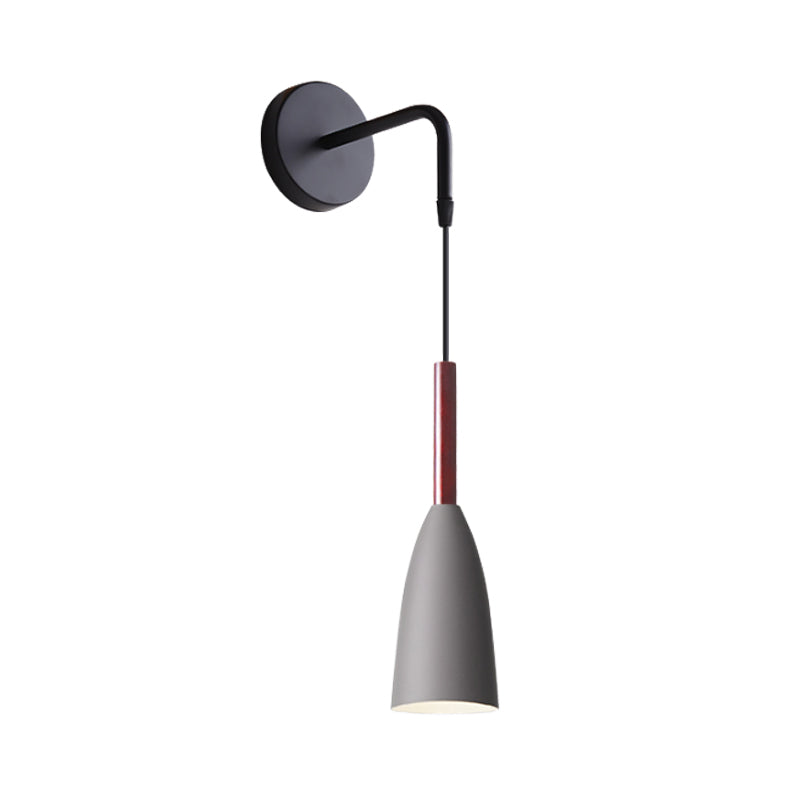 Vivolux | Trichter/Klok/Hirsch Wandleuchte Nordic Eisen Einfach Grau Wandmontierte Beleuchtungseinrichtung in Warm/Weiß Licht für Schlafzimmer