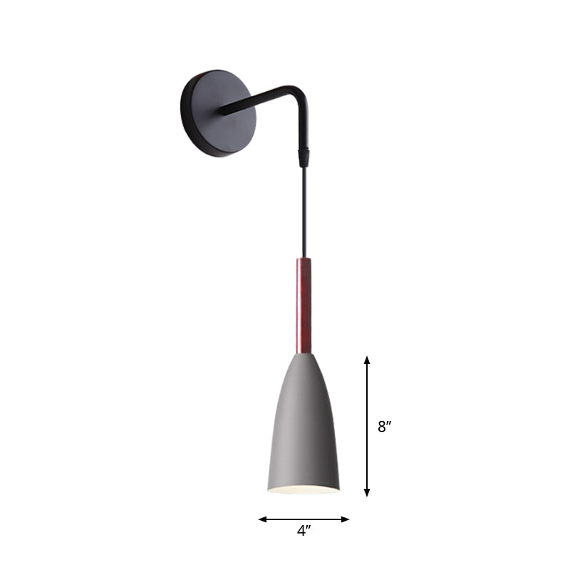 Vivolux | Trichter/Klok/Hirsch Wandleuchte Nordic Eisen Einfach Grau Wandmontierte Beleuchtungseinrichtung in Warm/Weiß Licht für Schlafzimmer