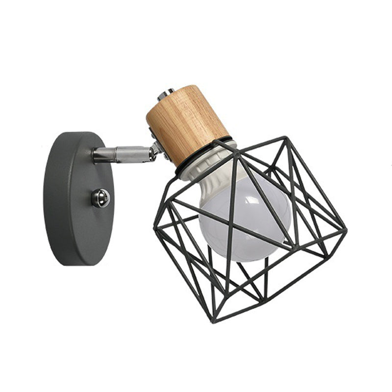 Vivolux | Polygon Cage/Antler Nachttischwandlampe Metallic 1 Kopf Nordic Verstellbare Wandleuchte in Schwarz/Blau/Weiß