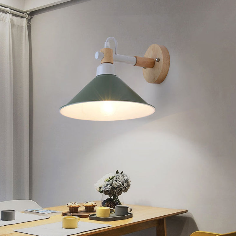Vivolux | Macaroon Pyramide Vorm Wandlamp Metaal en Hout 1 Licht Wandlamp voor Eetkamer
