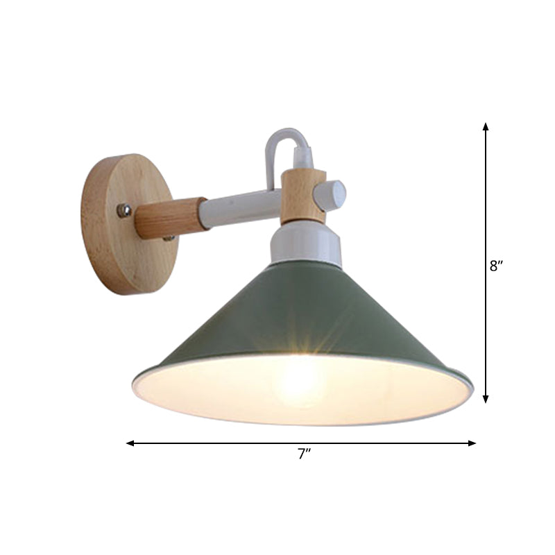 Vivolux | Macaroon Pyramide Vorm Wandlamp Metaal en Hout 1 Licht Wandlamp voor Eetkamer