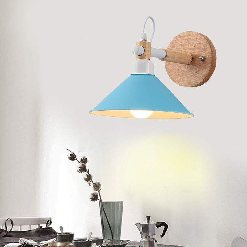 Vivolux | Macaroon Pyramide Vorm Wandlamp Metaal en Hout 1 Licht Wandlamp voor Eetkamer