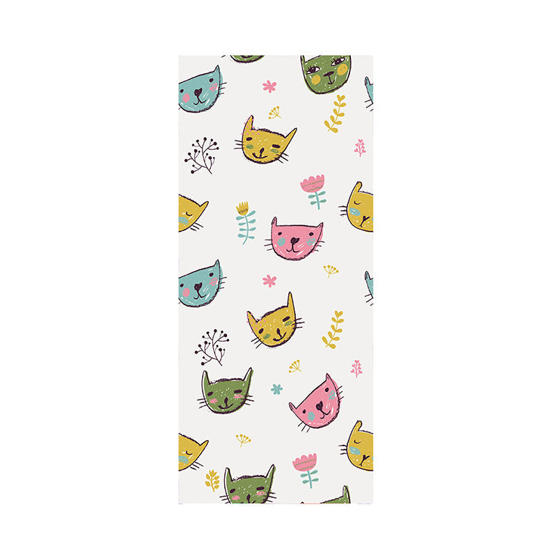 Vivolux | Novelty Katze Kopf Wandpaneel Cartoon PVC Wanddekoration in Gelb, Peelen und Kleben