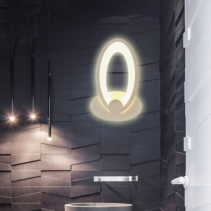 Vivolux | Eivormige Wandlamp Simpel Stijl Acryl LED Wandarmatuur in Wit für Nachttisch