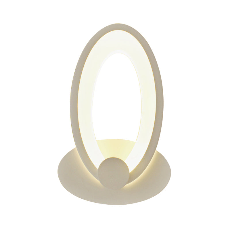 Vivolux | Eivormige Wandlamp Simpel Stijl Acryl LED Wandarmatuur in Wit für Nachttisch