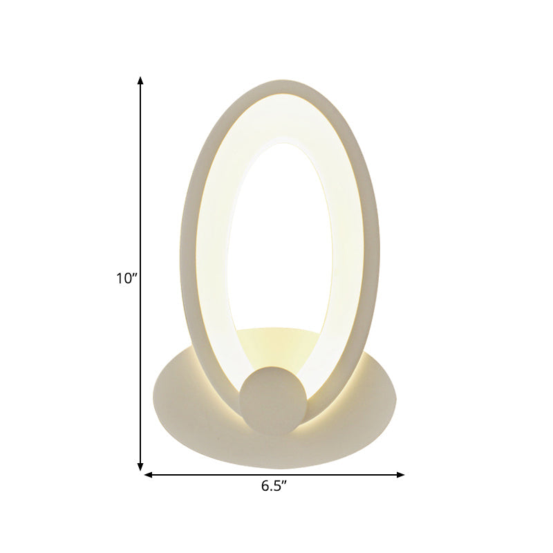 Vivolux | Eivormige Wandlamp Simpel Stijl Acryl LED Wandarmatuur in Wit für Nachttisch