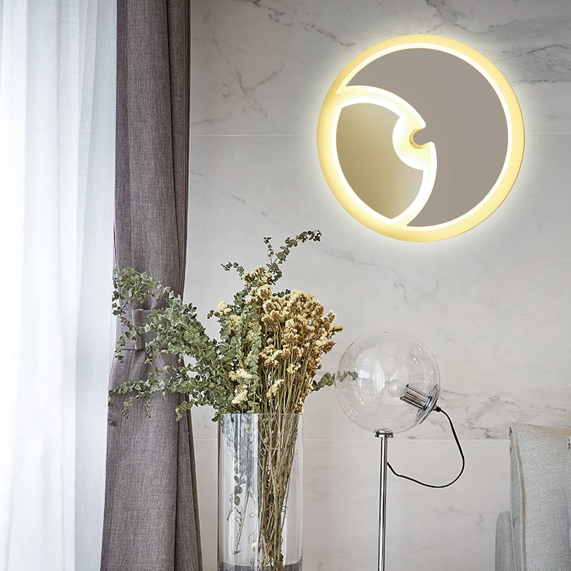 Vivolux | Runde Kinderzimmer Wandlampe mit Halbmond-Acryl Moderne LED-Wandleuchte