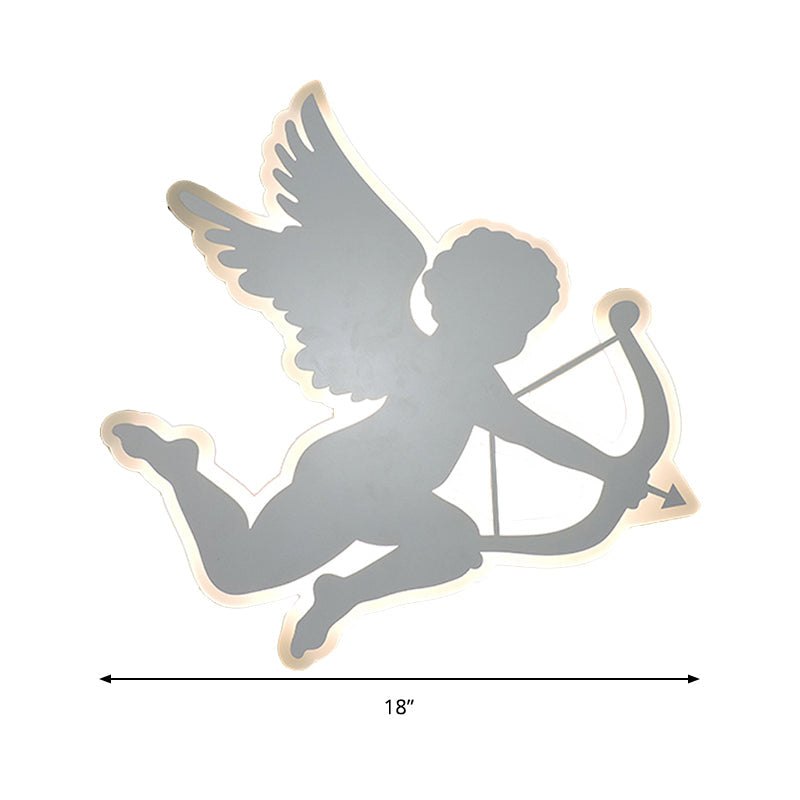 Vivolux | Verpleegkamer Cupido Engel Wandlamp Acryl Kinderen 2-Maten LED Sconcelamp in Wit