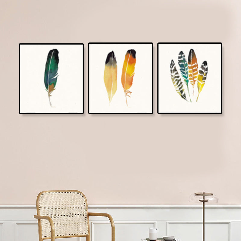 Vivolux | Nordic Still Life Leinwandwandkunst Helle Farben Texturierte Wanddekoration für Treppen, Set von 3