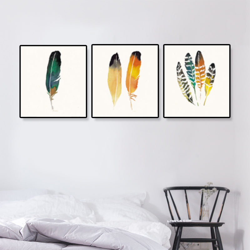 Vivolux | Nordic Still Life Leinwandwandkunst Helle Farben Texturierte Wanddekoration für Treppen, Set von 3