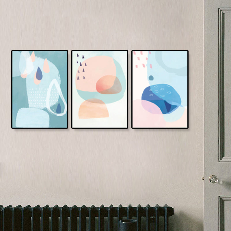 Vivolux | Raindrops Wand Kunst Set Nordic Abstract Muster Leinwanddruck in Pastellfarben für Dekor