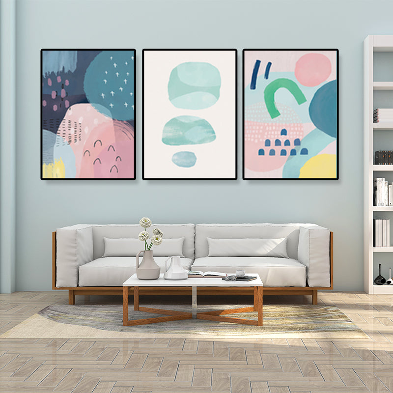 Vivolux | Raindrops Wand Kunst Set Nordic Abstract Muster Leinwanddruck in Pastellfarben für Dekor