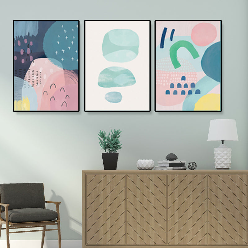 Vivolux | Raindrops Wand Kunst Set Nordic Abstract Muster Leinwanddruck in Pastellfarben für Dekor
