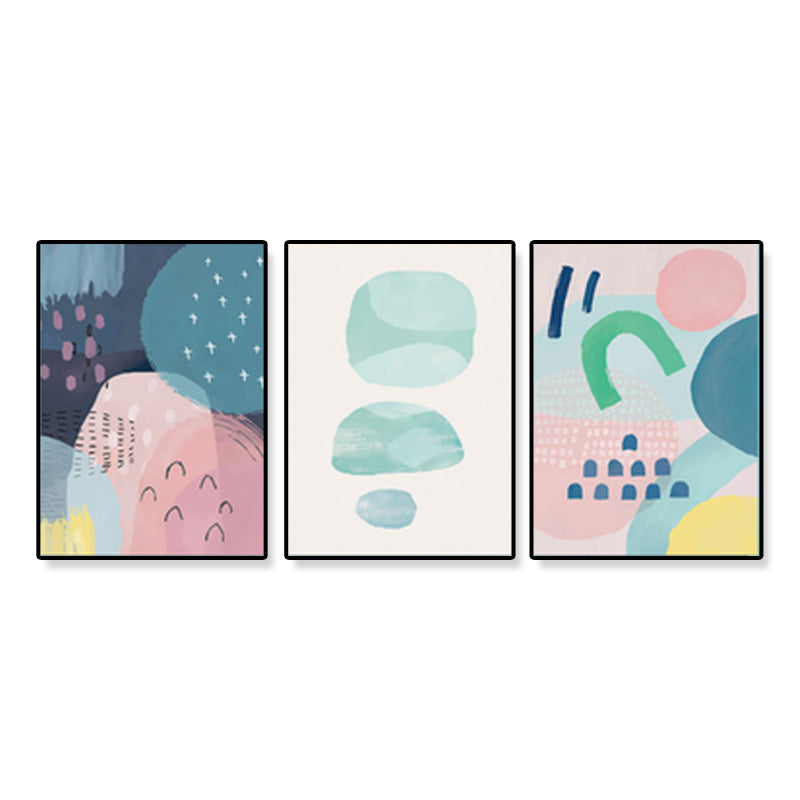 Vivolux | Raindrops Wand Kunst Set Nordic Abstract Muster Leinwanddruck in Pastellfarben für Dekor