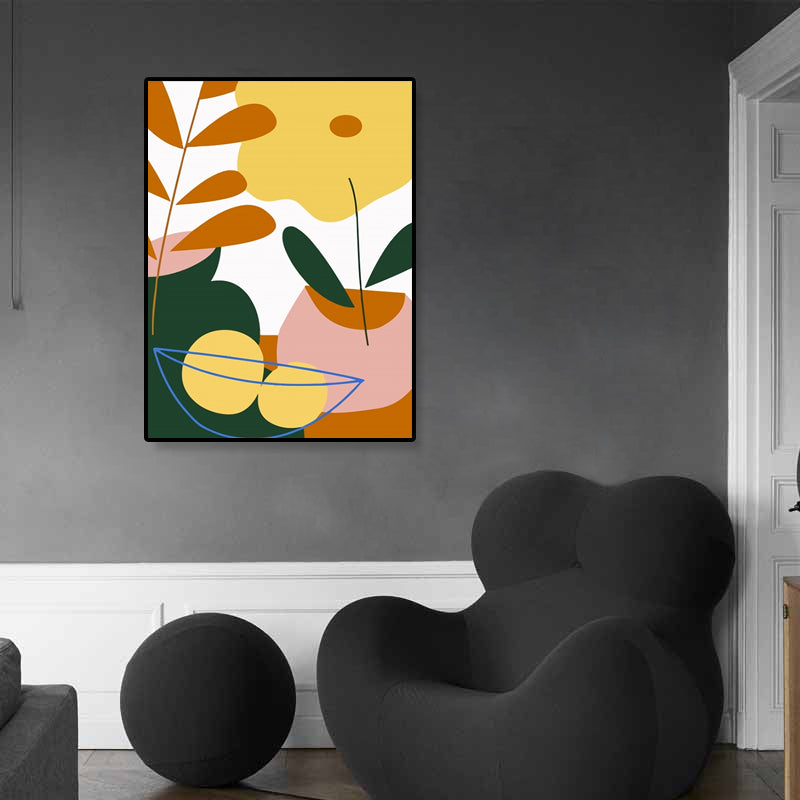 Vivolux | Pastell Stillleben Leinwanddruck Illustration Obst und Geschirr Moderne Texturierte Wandkunst