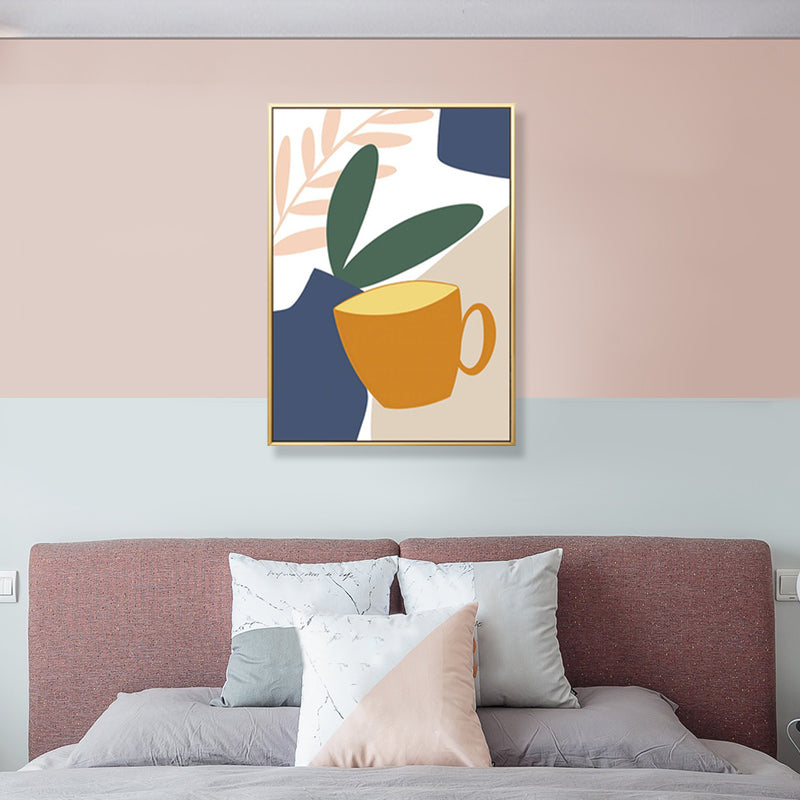 Vivolux | Pastell Stillleben Leinwanddruck Illustration Obst und Geschirr Moderne Texturierte Wandkunst