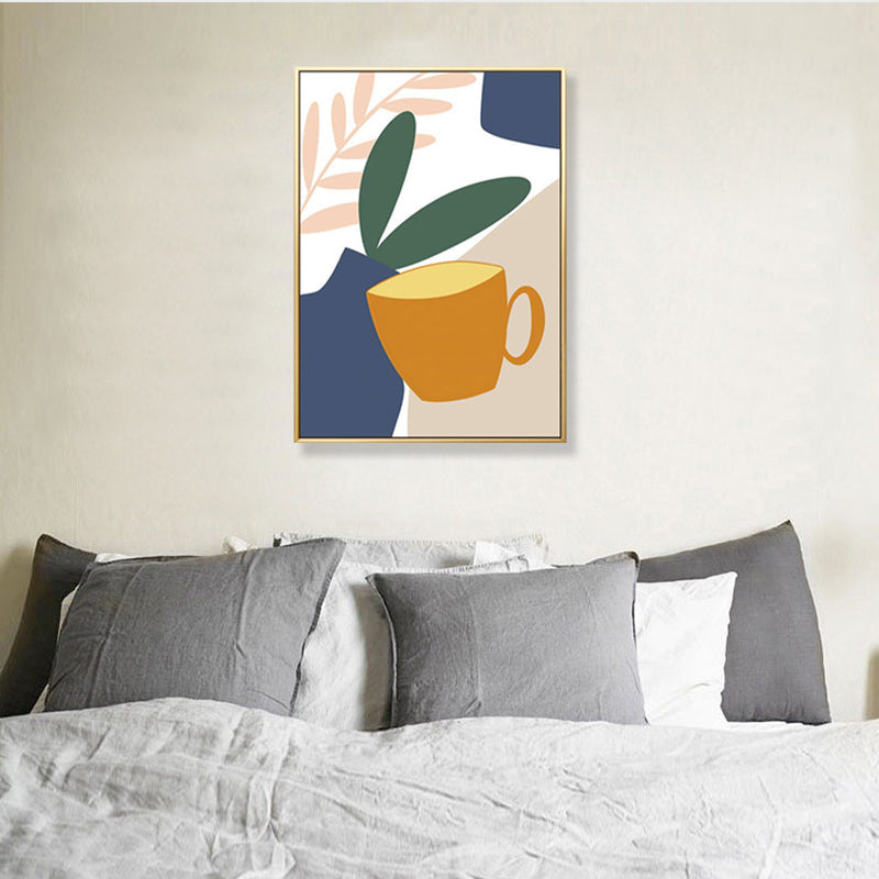 Vivolux | Pastell Stillleben Leinwanddruck Illustration Obst und Geschirr Moderne Texturierte Wandkunst