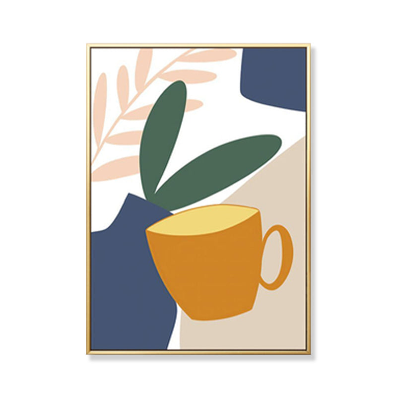 Vivolux | Pastell Stillleben Leinwanddruck Illustration Obst und Geschirr Moderne Texturierte Wandkunst