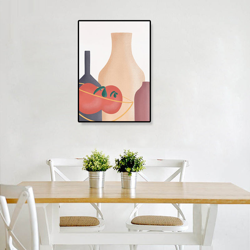 Vivolux | Pastell Stillleben Leinwanddruck Illustration Obst und Geschirr Moderne Texturierte Wandkunst