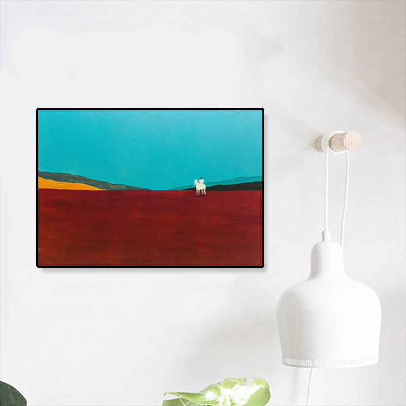 Vivolux | Ölmalerei Landschaft Wandkunst Dunkle Farbe Minimalistischer Leinwanddruck für Hausinterieur