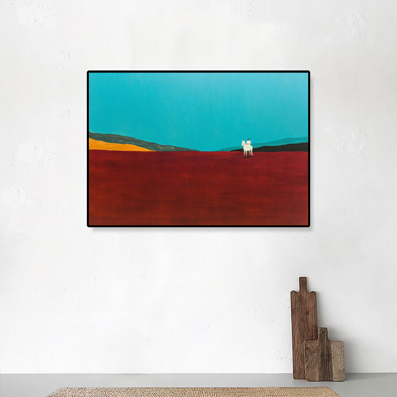 Vivolux | Ölmalerei Landschaft Wandkunst Dunkle Farbe Minimalistischer Leinwanddruck für Hausinterieur